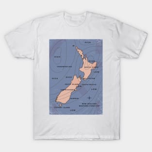 meteorological New Zealand weather map T-Shirt